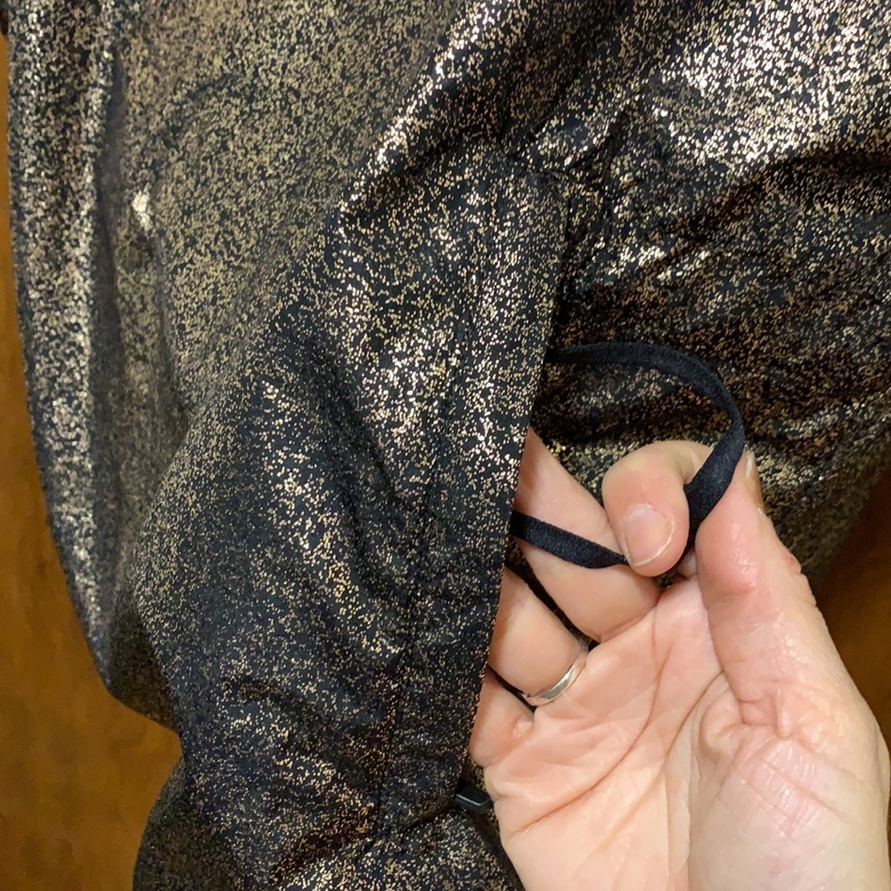 Fabletics Black and Gold Metallic Workout Jacket - Picture 2 of 7